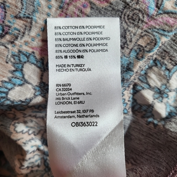 New Free People Poolside Printed Boyfriend Button Down Shirt Vintage Combo Gray - Picture 13 of 13